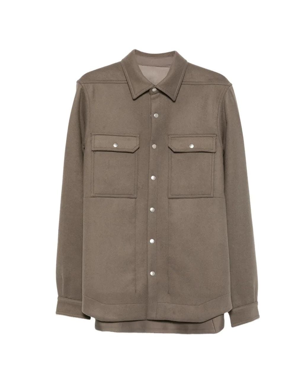 Rick Owens Brown Press-Stud Flap-Pocket Jacket for men