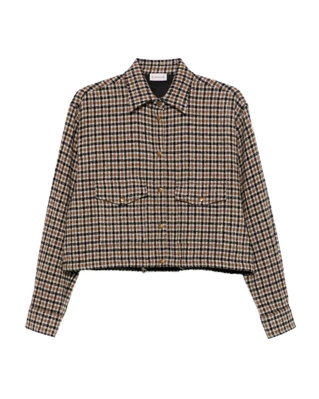 Moncler Brown Check-Pattern Overshirt