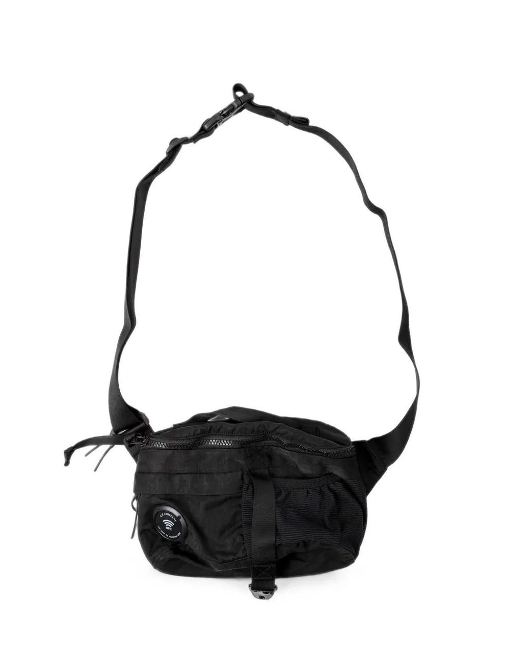 C P Company Black Nylon B Lens Mini Waist Bag