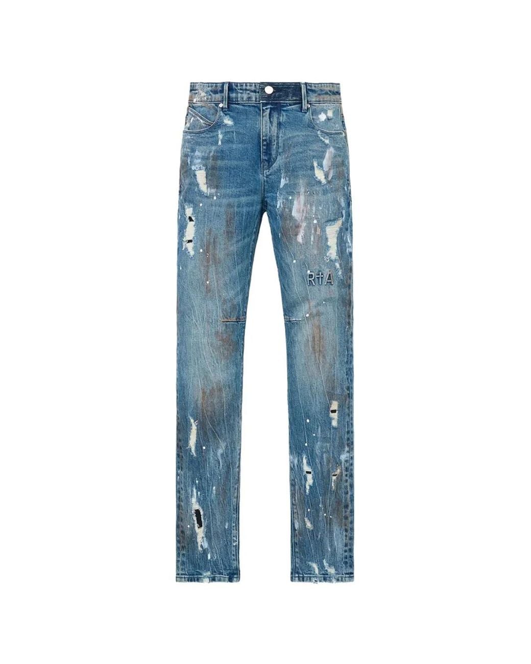 RTA Blue Clayton Distressed-Effect Jeans for men