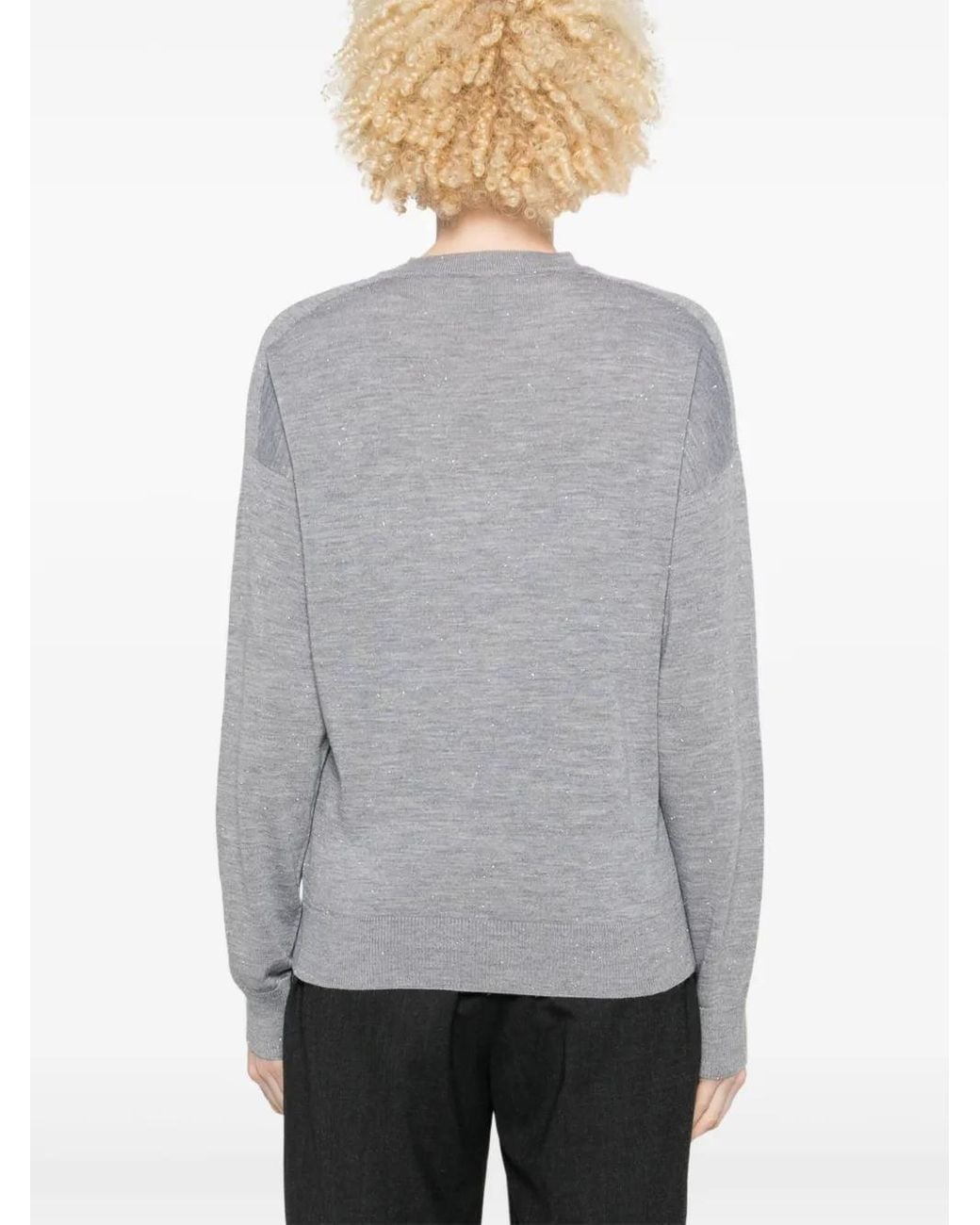 Peserico Gray Lurex-Detail Sweater