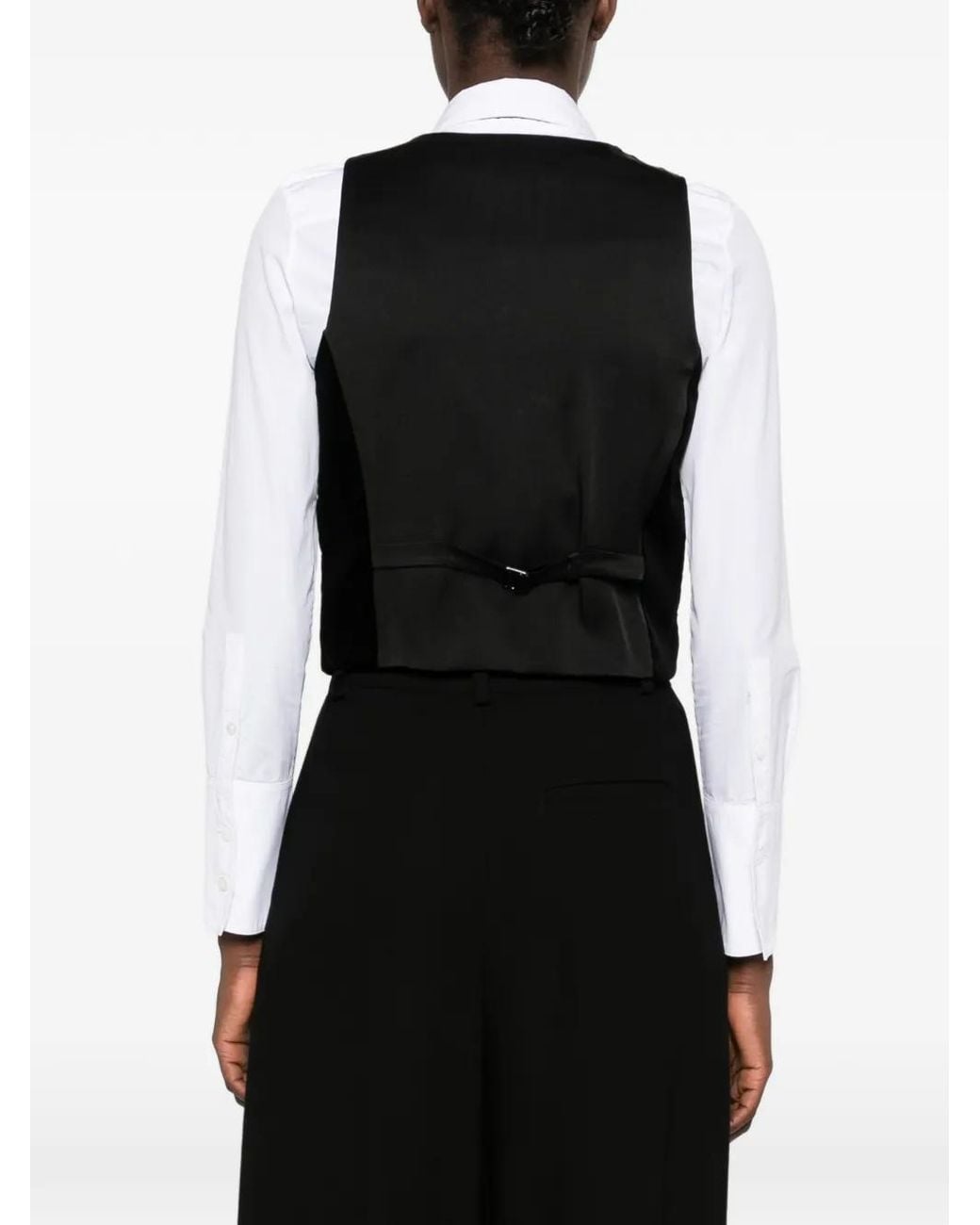 Max Mara Black Velvet-Effect Waistcoat