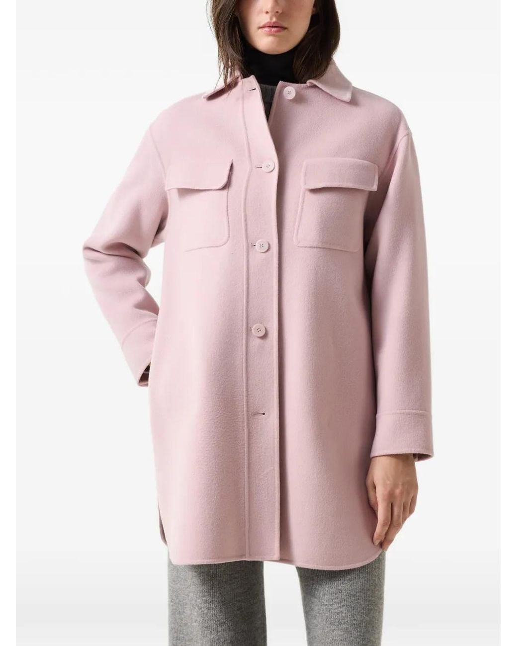 Bogner Pink Tory Button-Up Coat