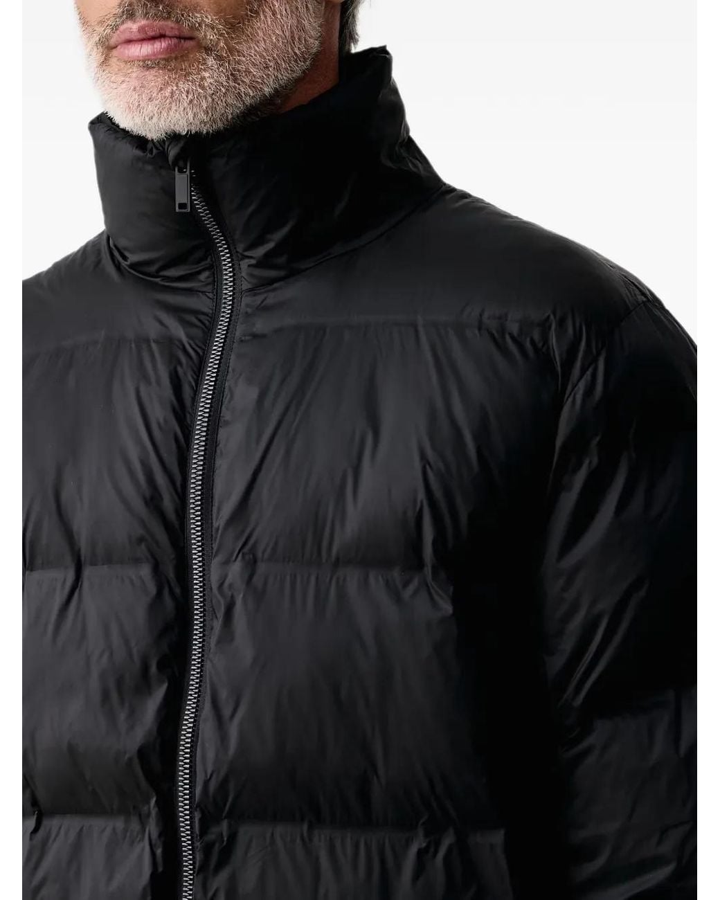 Lindbergh Black High-Neck Quilted Jacket for men