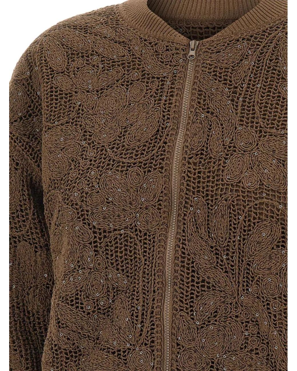 Chaqueta Bómber Bordada Con Lentejuelas Kangra de color Brown