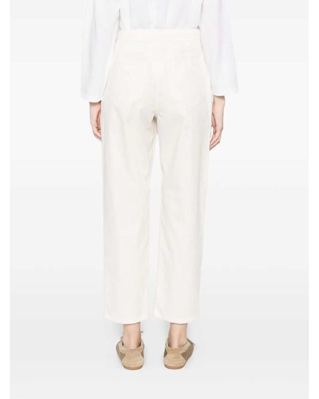 Marella White Button Trousers