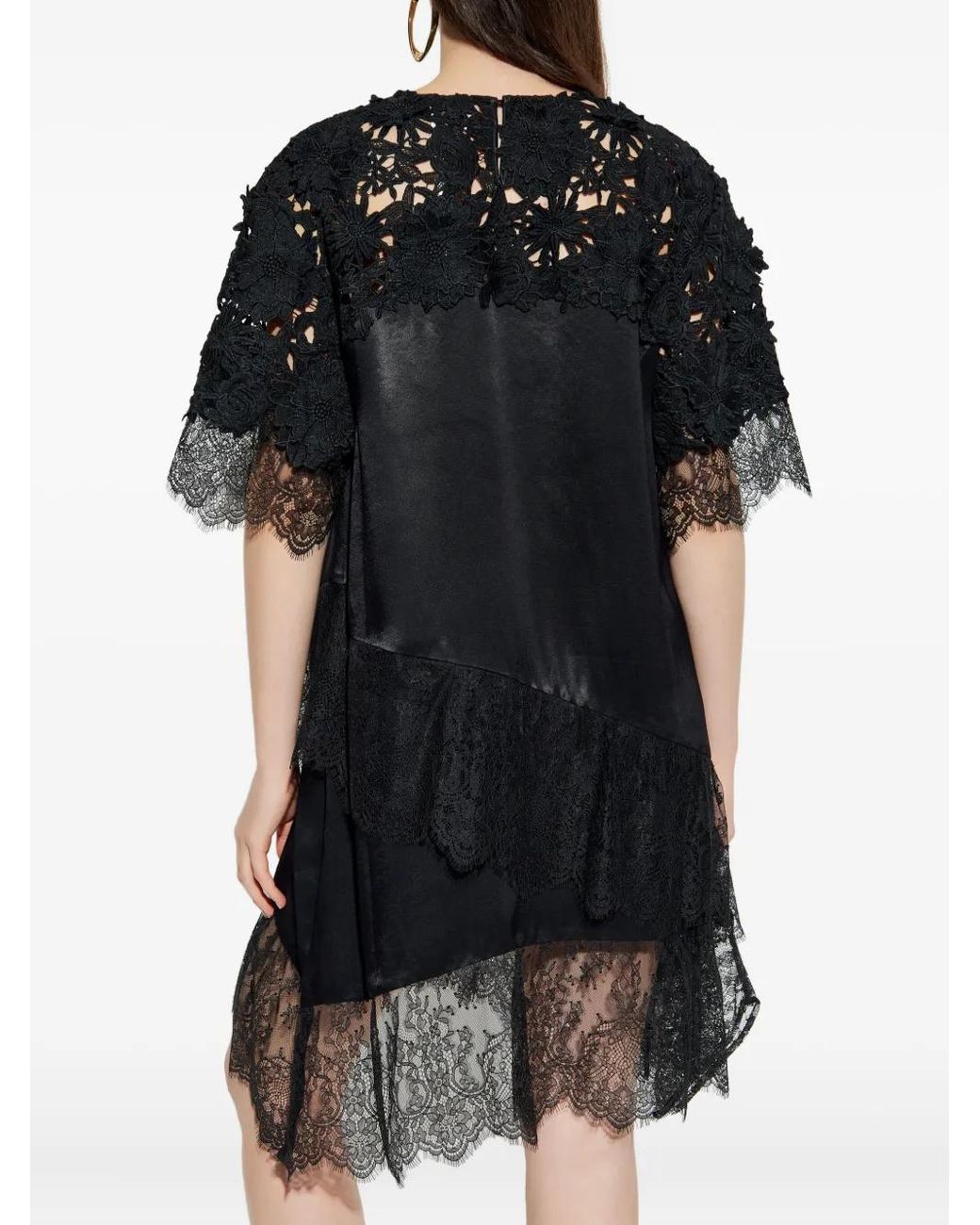 Munthe Black Rada Lace-Panel Dress