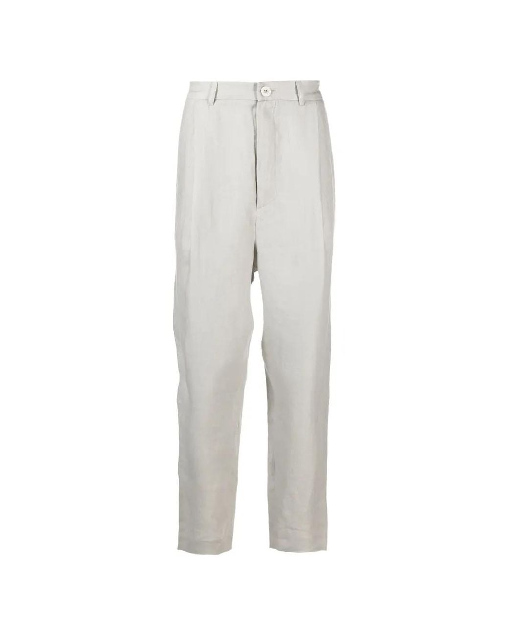 Tessitura Gray Darted Tapered-Cut Trousers for men
