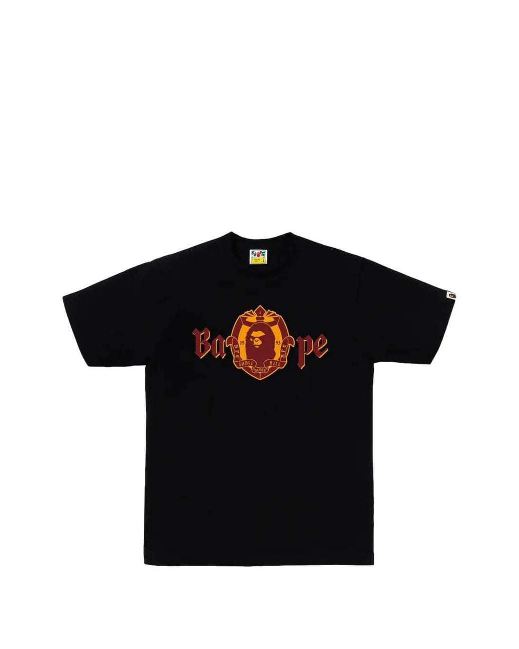 A Bathing Ape Black Old English Logo-Print T-Shirt for men