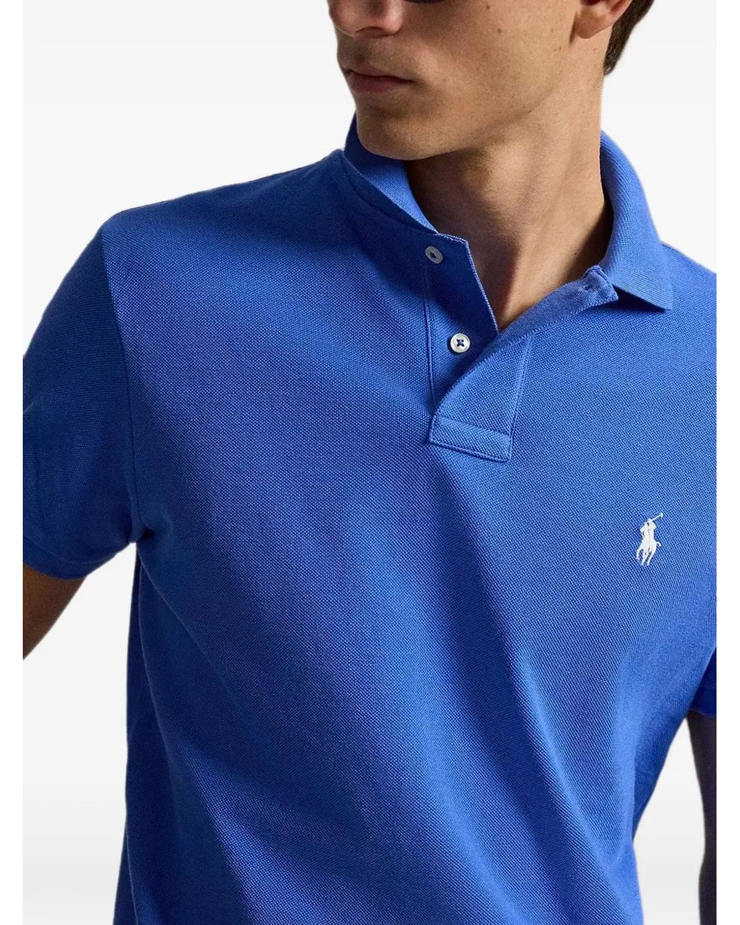 Polo Ralph Lauren Blue Polo En Maille Piquée À Logo Brodé for men