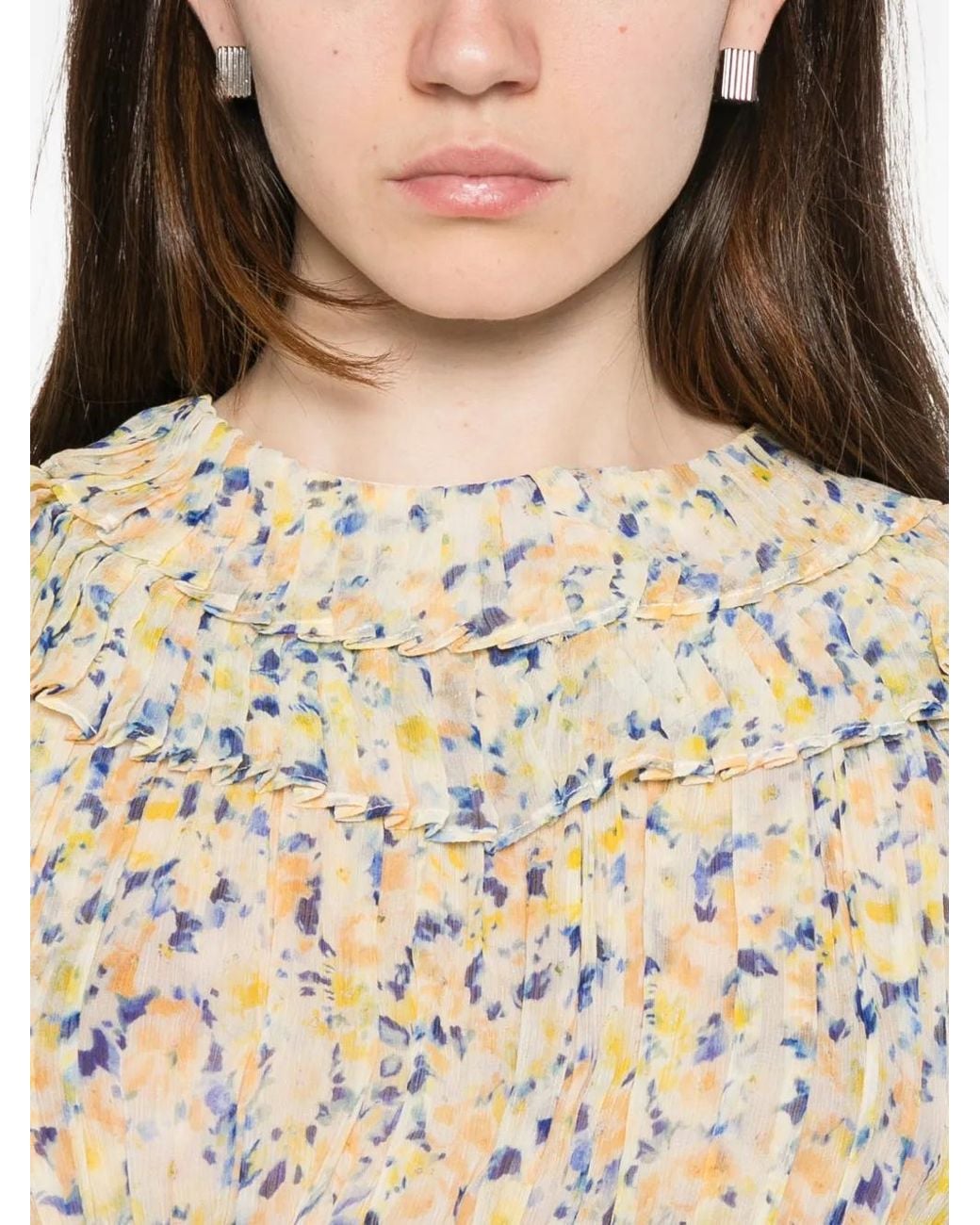 Ulla Johnson White Athene Ruffled Floral-Print Blouse