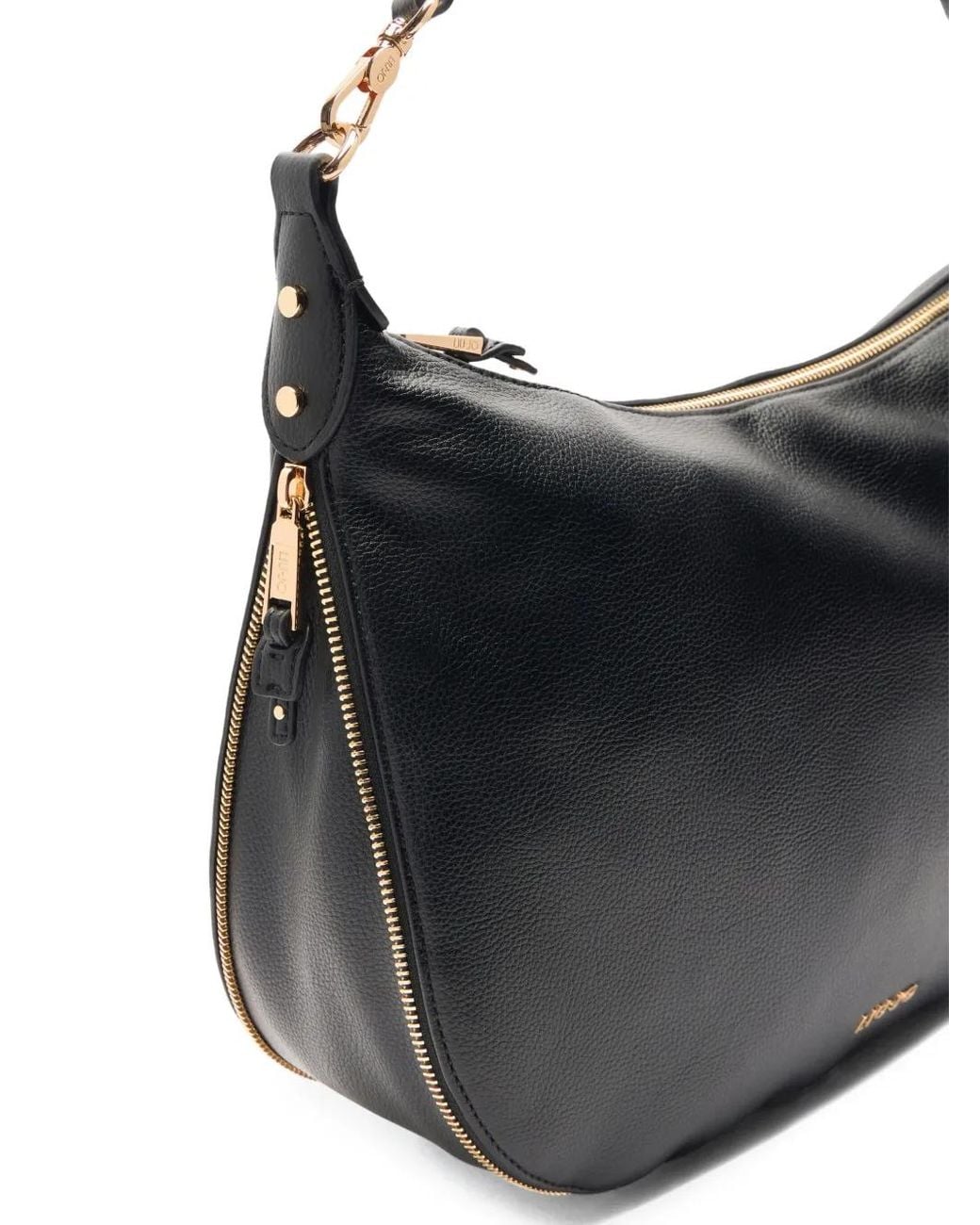 Liu Jo Black Logo-Lettering Shoulder Bag