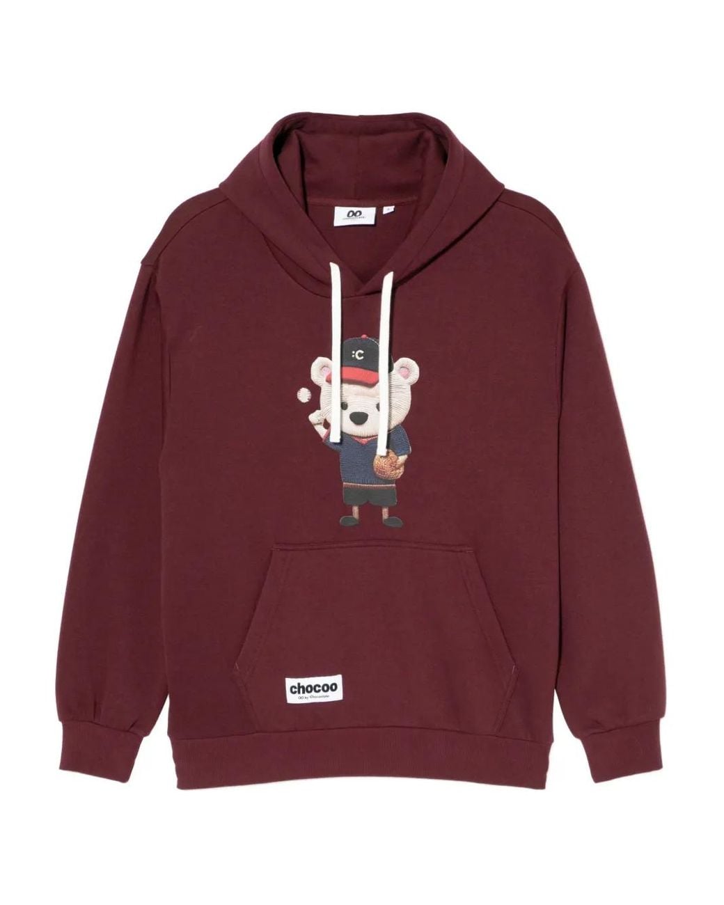 Chocoolate Red Bear-Print Hoodie for men
