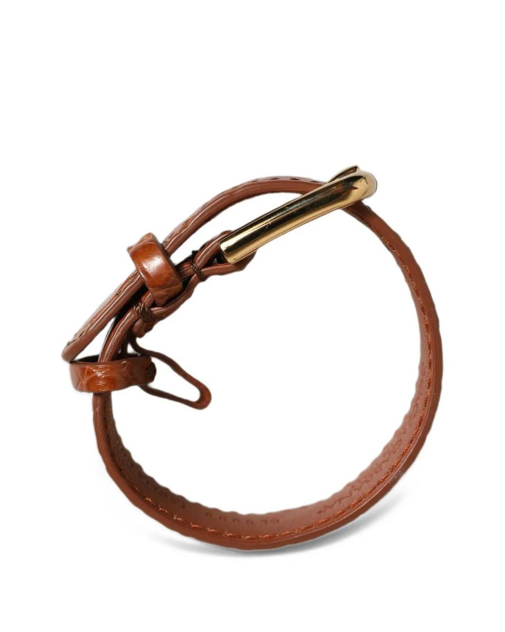 Dolce & Gabbana Brown Crocodile-Effect Buckled Bracelet