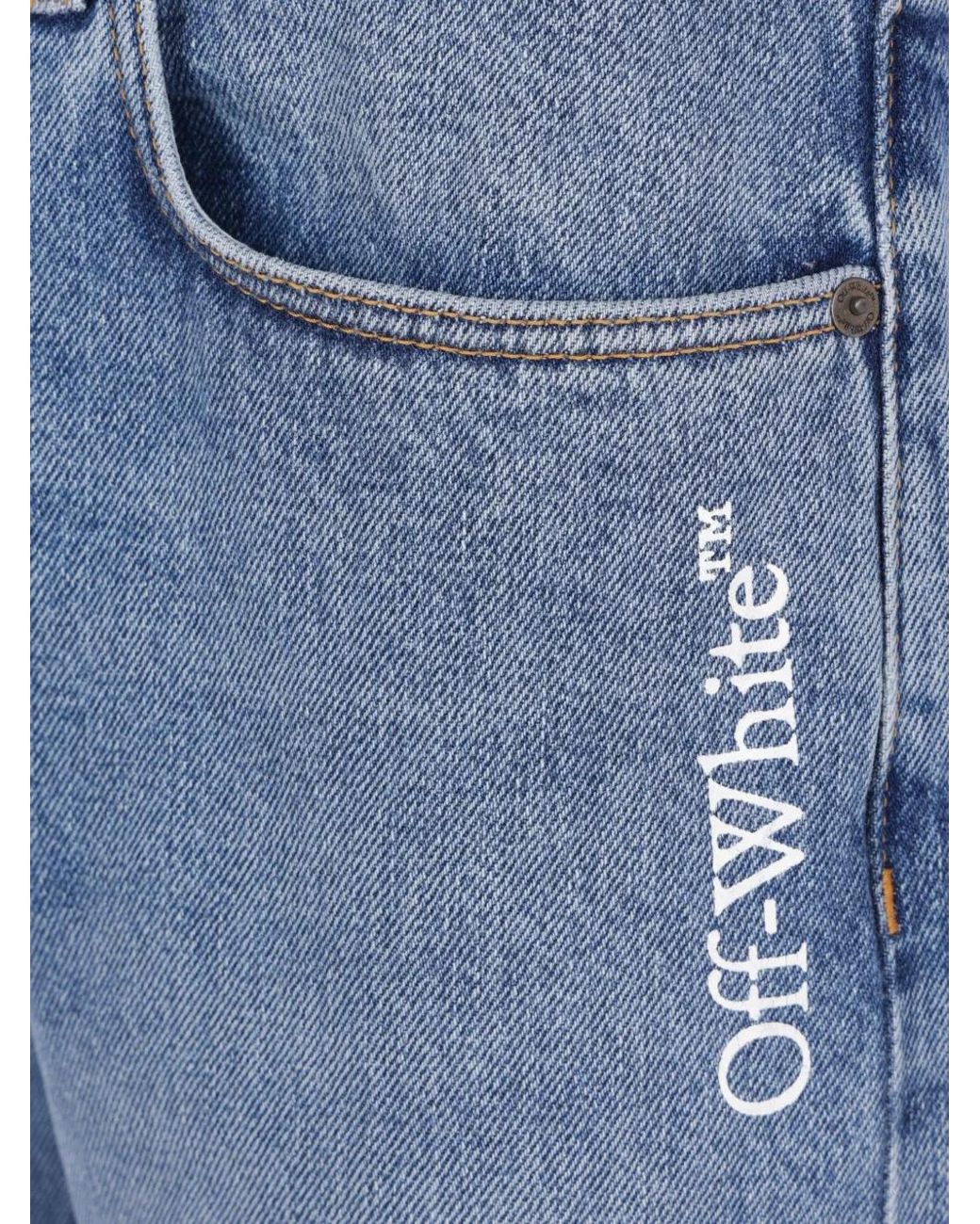 Off-White c/o Virgil Abloh Blue Arrow Logo Jeans for men