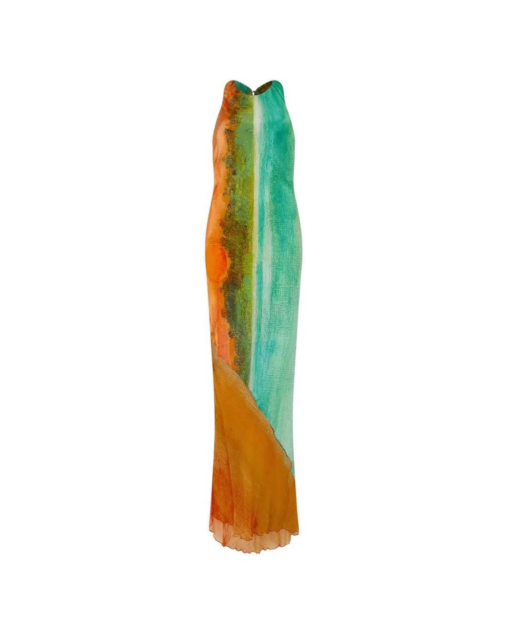 Donde Esteban Blue Formentera Landscape-Print Maxi Dress