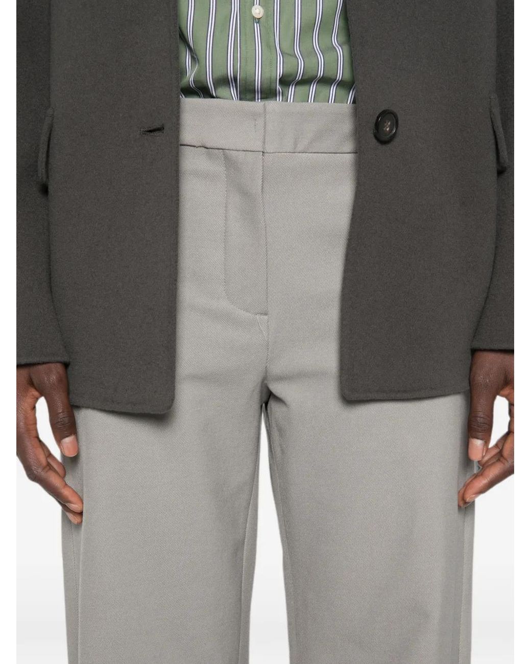 Max Mara Gray Straight-Leg Trousers