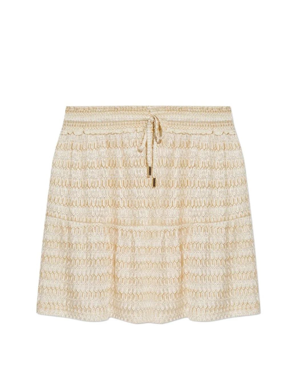 Melissa Odabash Natural Dune Tiered Drawstring Skirt