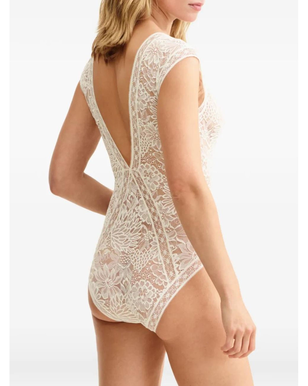 Eres White Féérie Floral-Lace Bodysuit