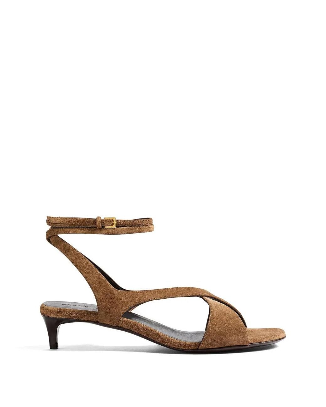 Khaite Brown Liria Ankle-Strap Sandals