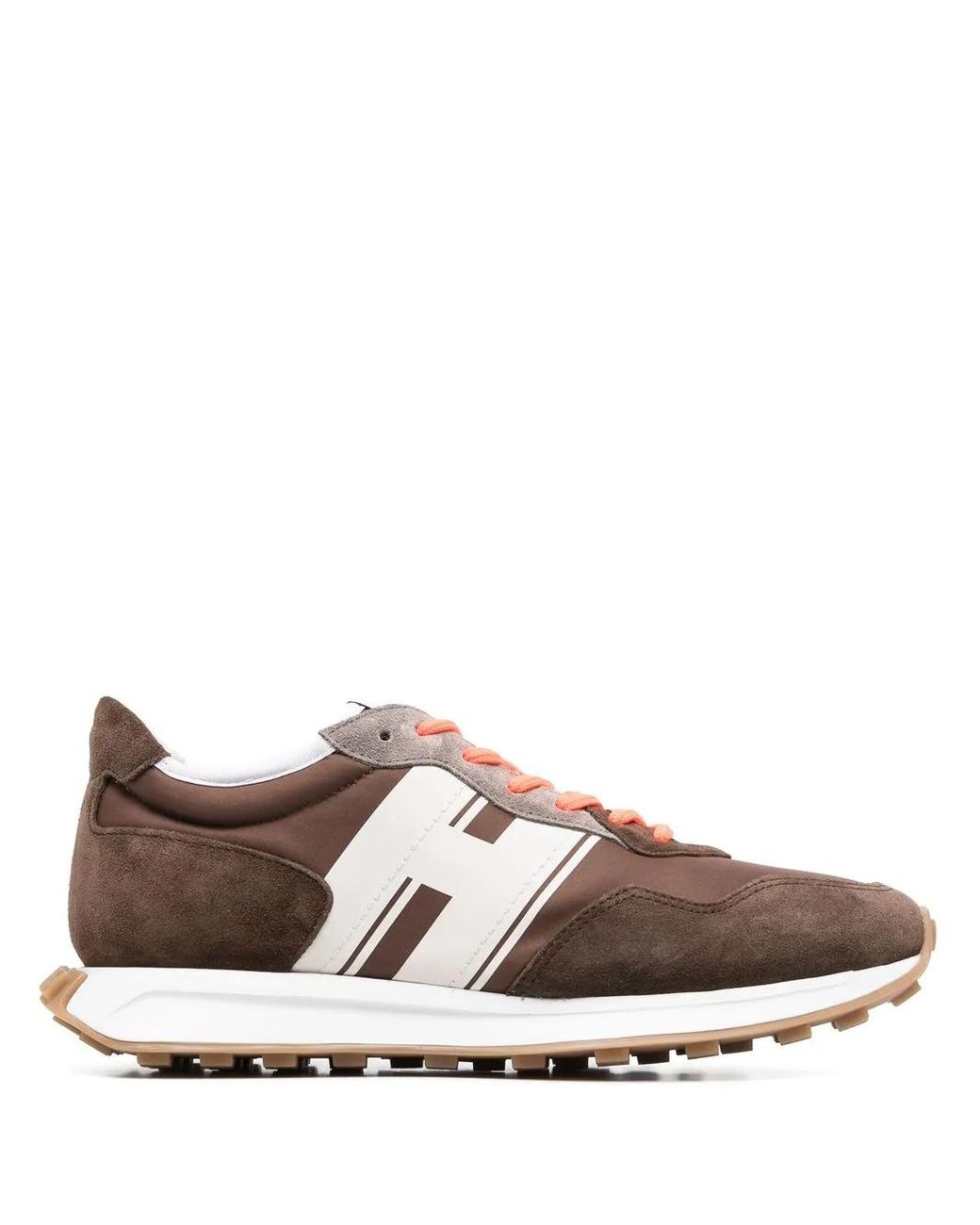 Sneakers Con Inserti di Hogan in Brown da Uomo