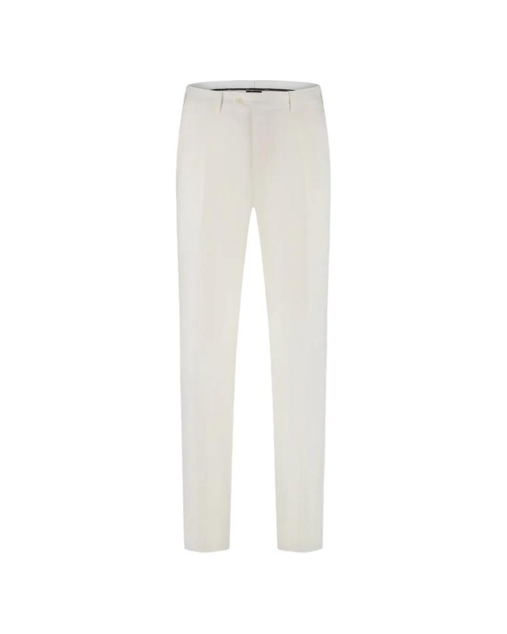 Brioni White Pienza Linen And Cotton Trousers for men