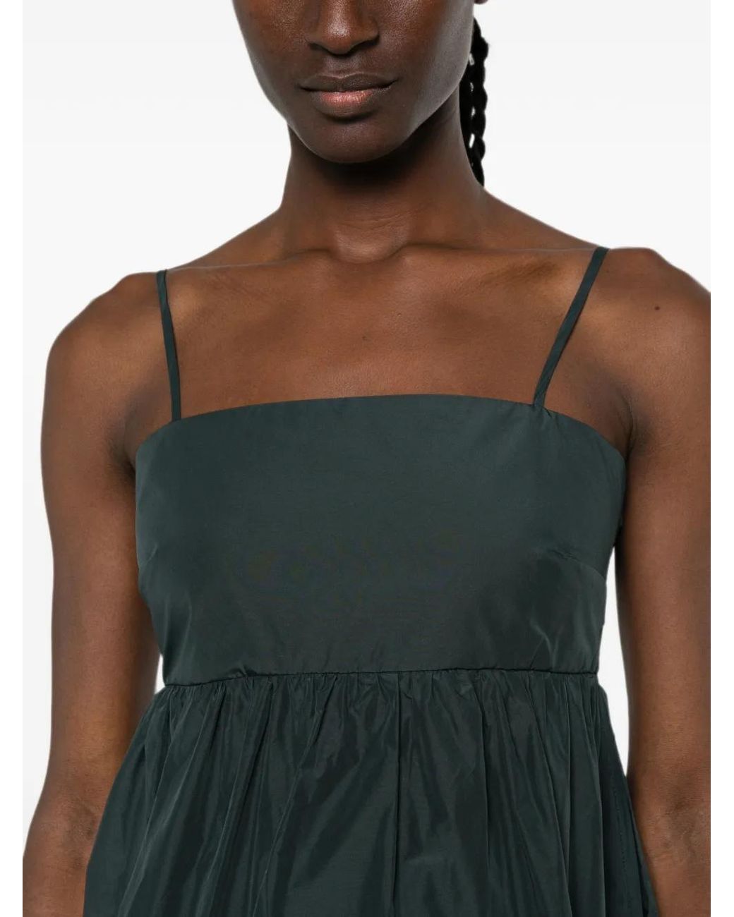 Marella Black Alamaro Gathered Bubble-Hem Mini Dress