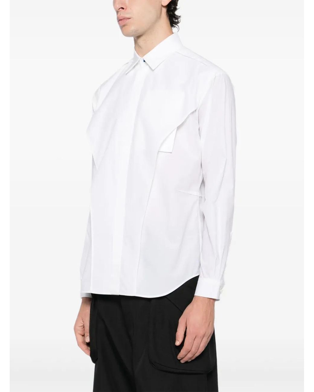 Undercover White Concealed Button Fastening Shirt for men