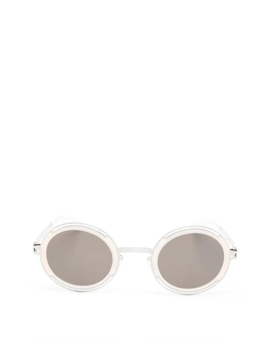 Mykita White Pearl Round-Frame Sunglasses
