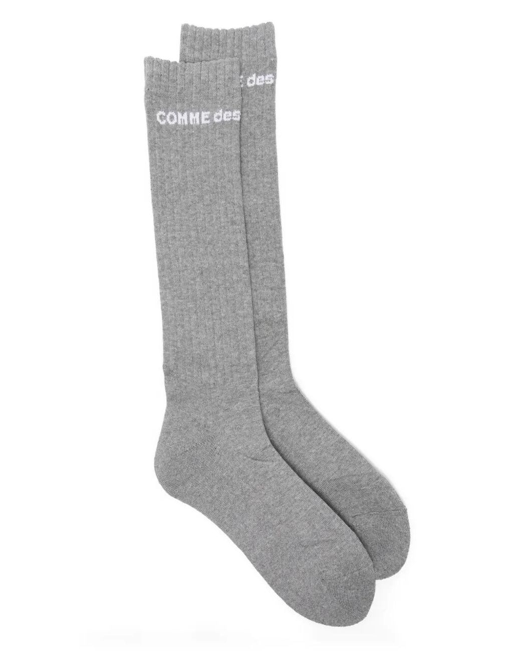 Comme des Garçons Gray Logo-Detail Ribbed Socks for men