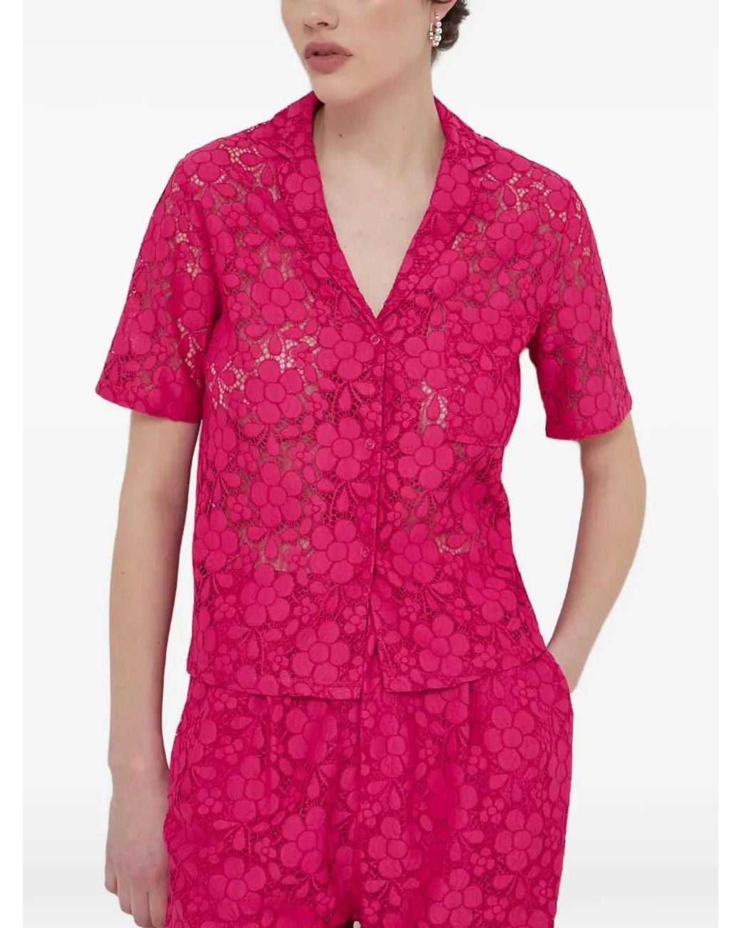 Desigual Pink Lace Shirt