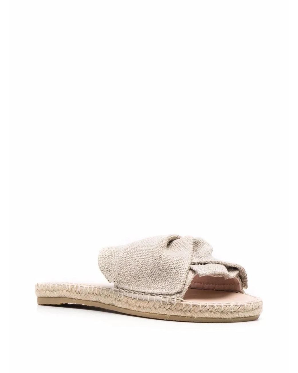 Manebí Natural Ruched Open-Toe Espadrilles