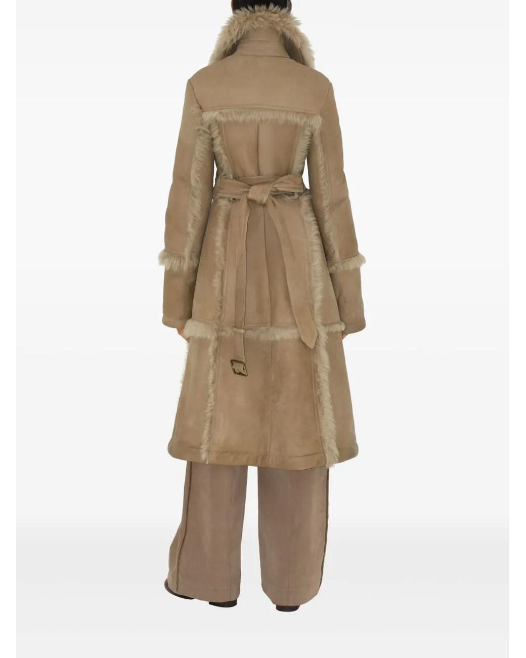 Burberry Natural Shearling Coat