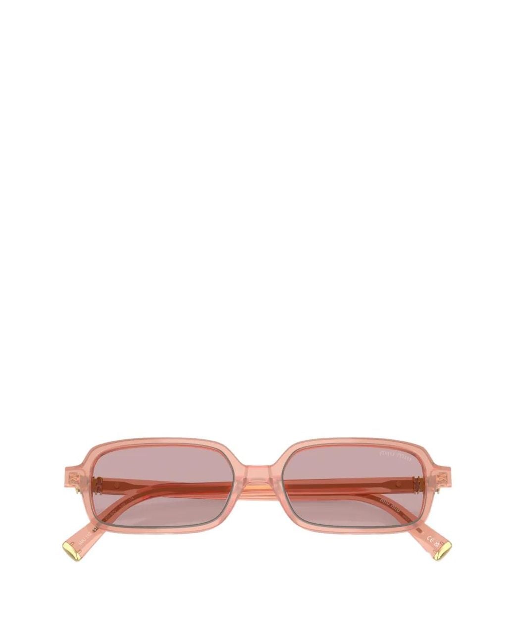 Miu Miu Pink Rectangle-Frame Sunglasses