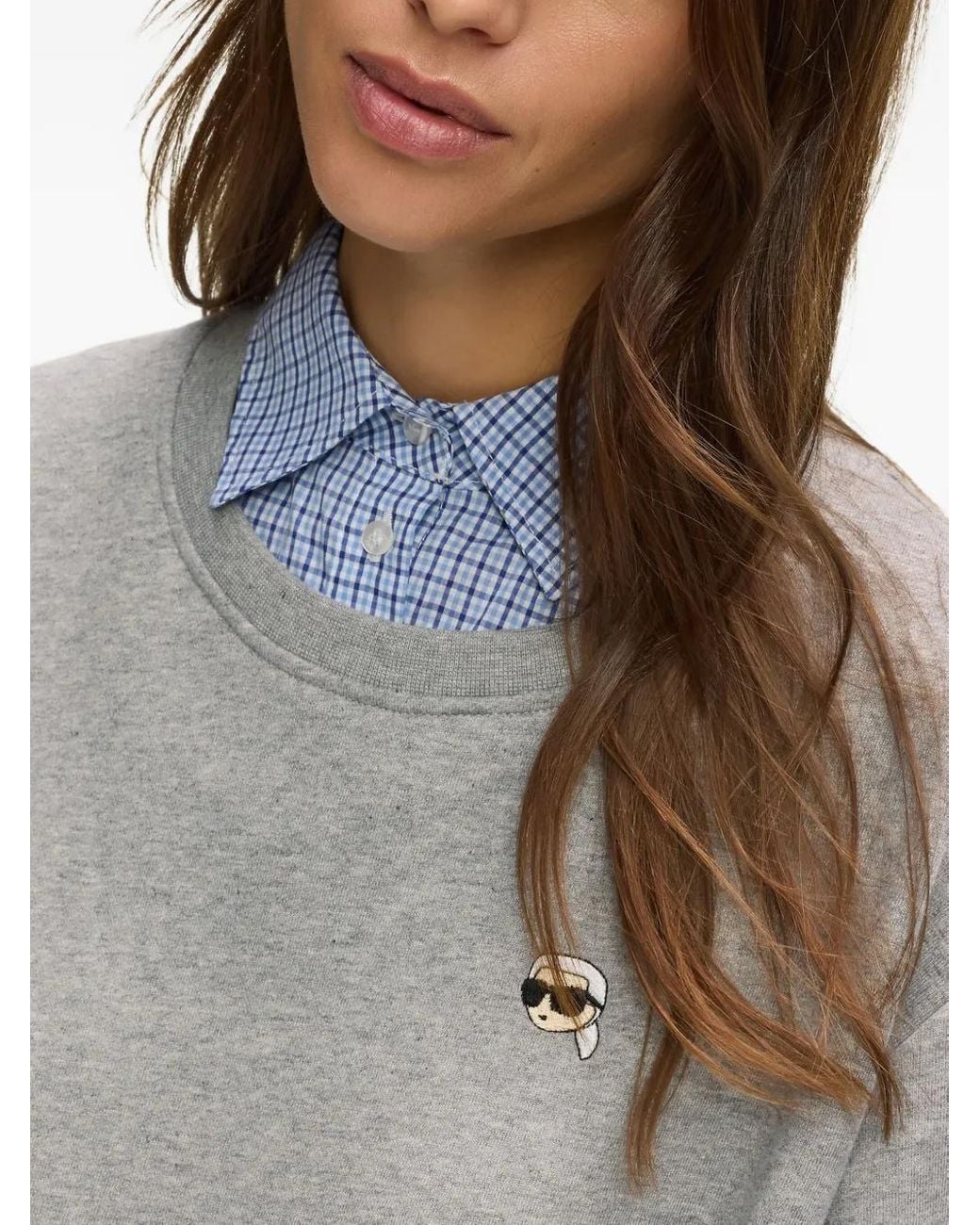 Karl Lagerfeld Gray Ikon Layered Sweatshirt