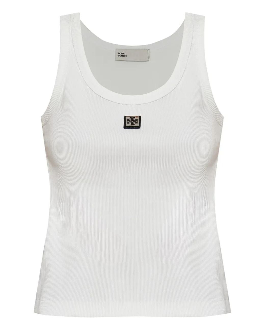 Tory Burch Tanktop Met Logopatch in het White