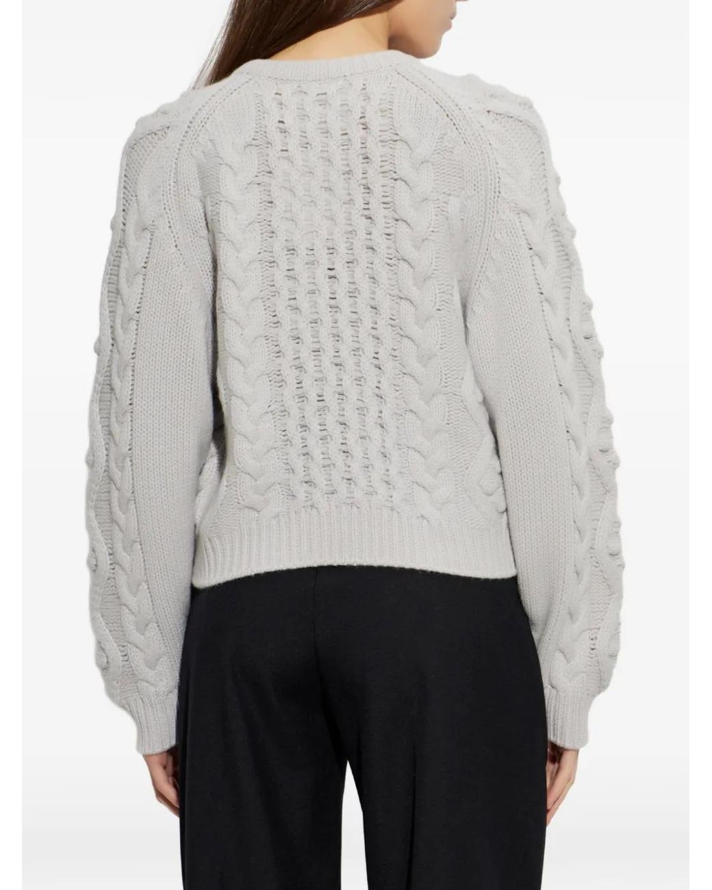 Lisa Yang Gray Winroe Cable-Knit Cardigan