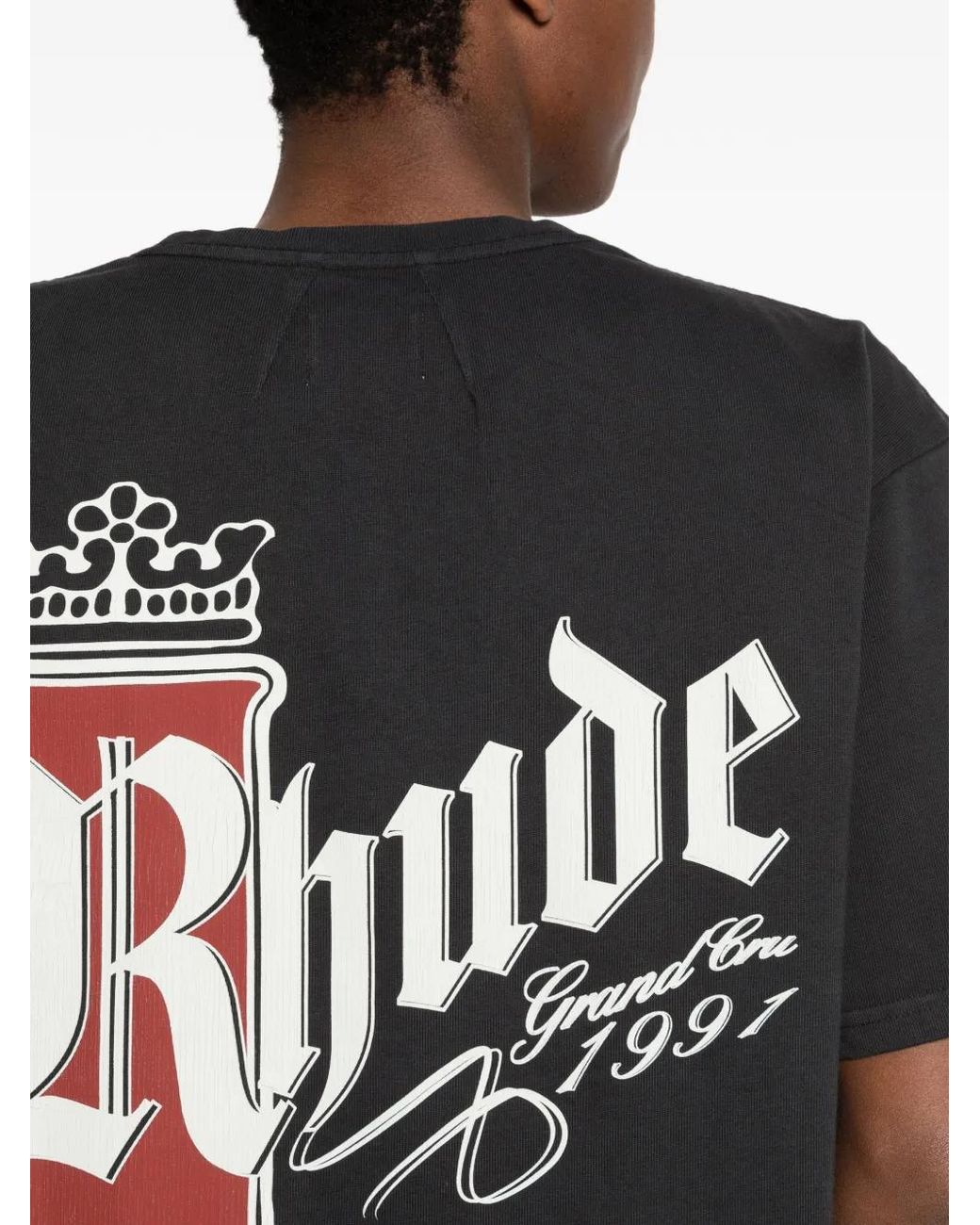 Rhude Black Fumar 91 Tee for men