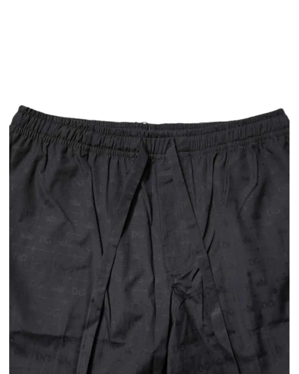 Dolce & Gabbana Black Logo-Pattern Pyjama Set for men