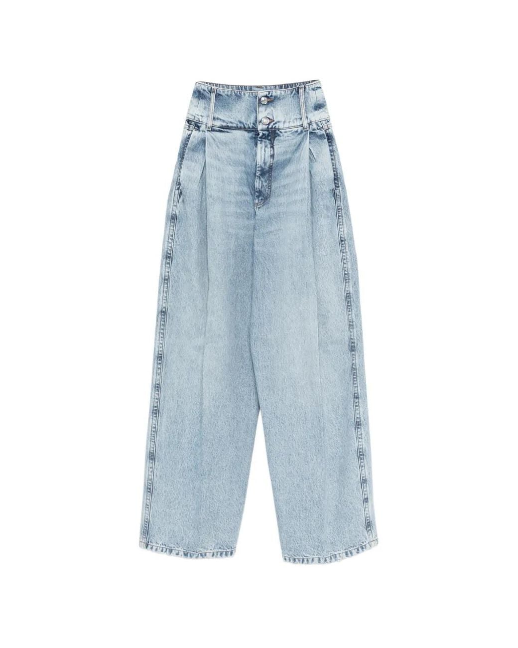 Sportmax Blue Pleated Jeans