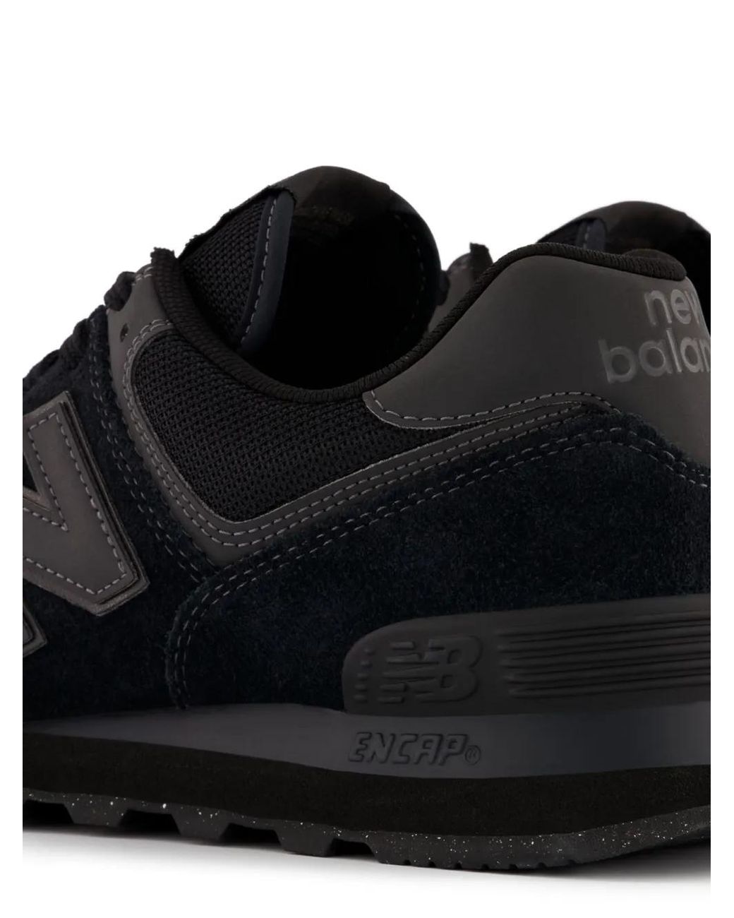 New Balance Black 574 Logo-Patch Lace-Up Sneakers