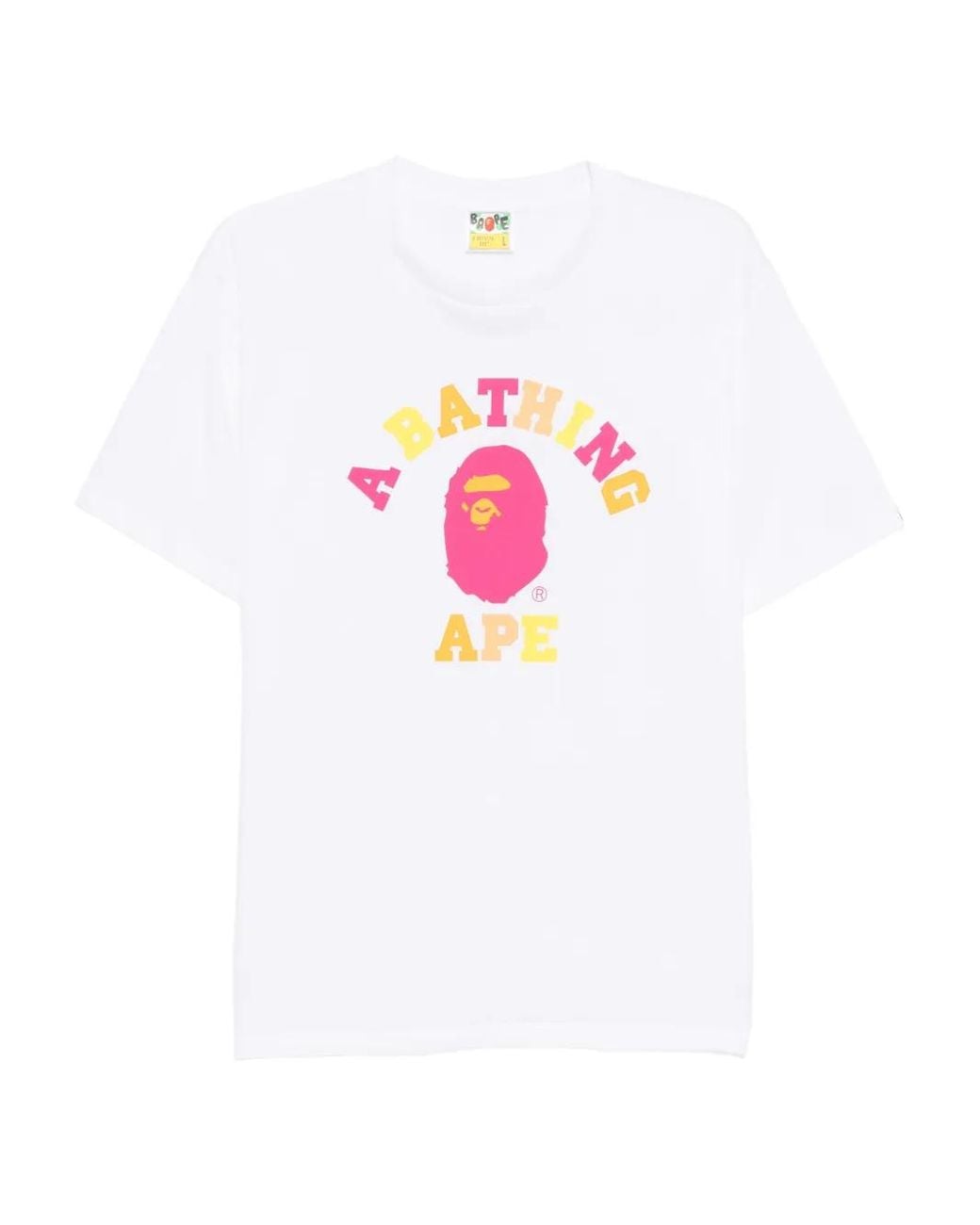 A Bathing Ape Pink Printed T-Shirt for men