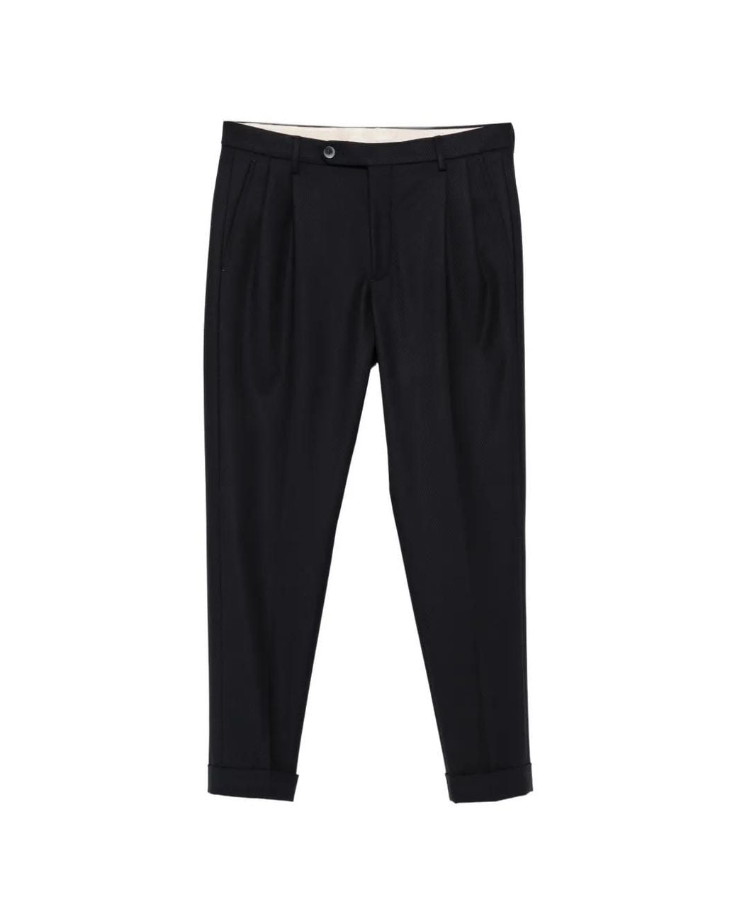 GTA Black Pantalon En Laine Luca À Design Plissé for men