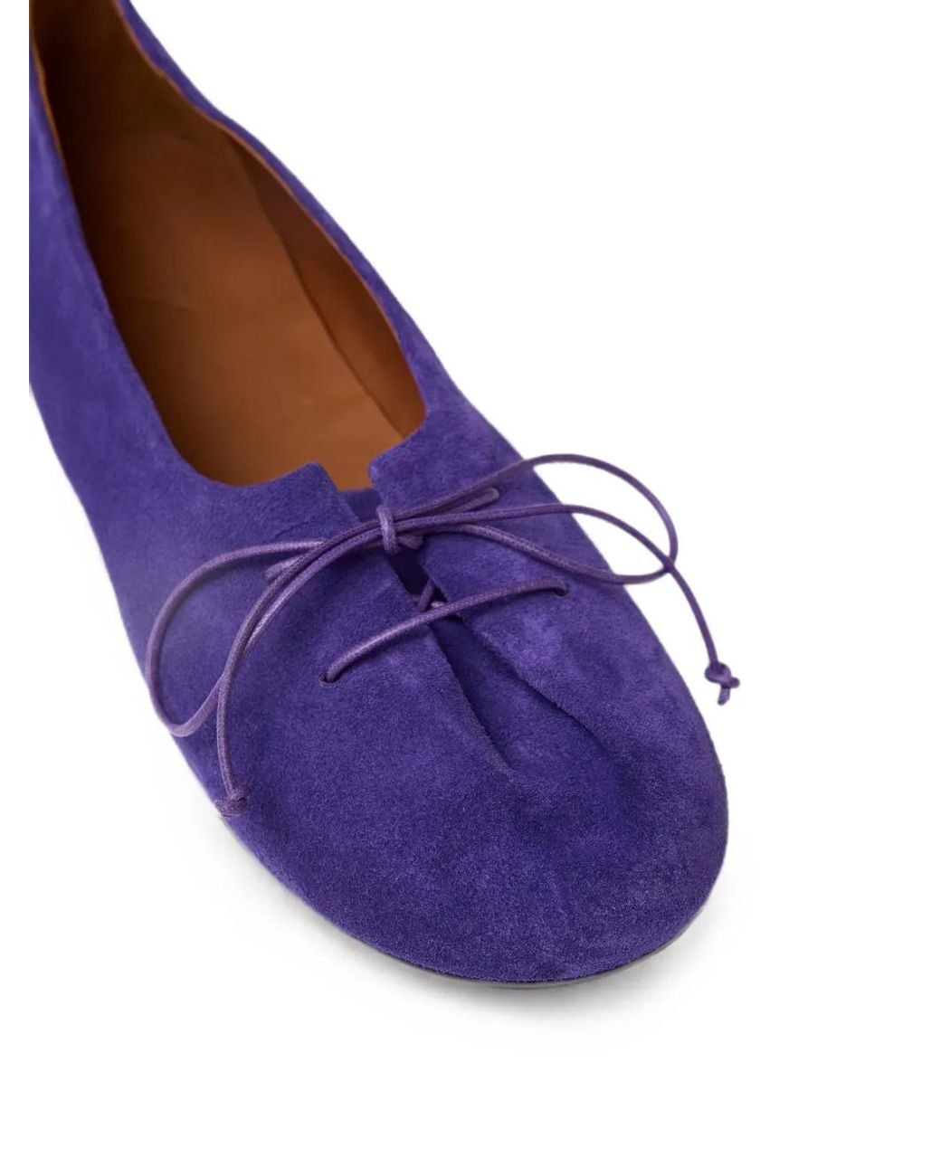 Marsèll Purple Girella Bow-Detail Suede Ballet Flats