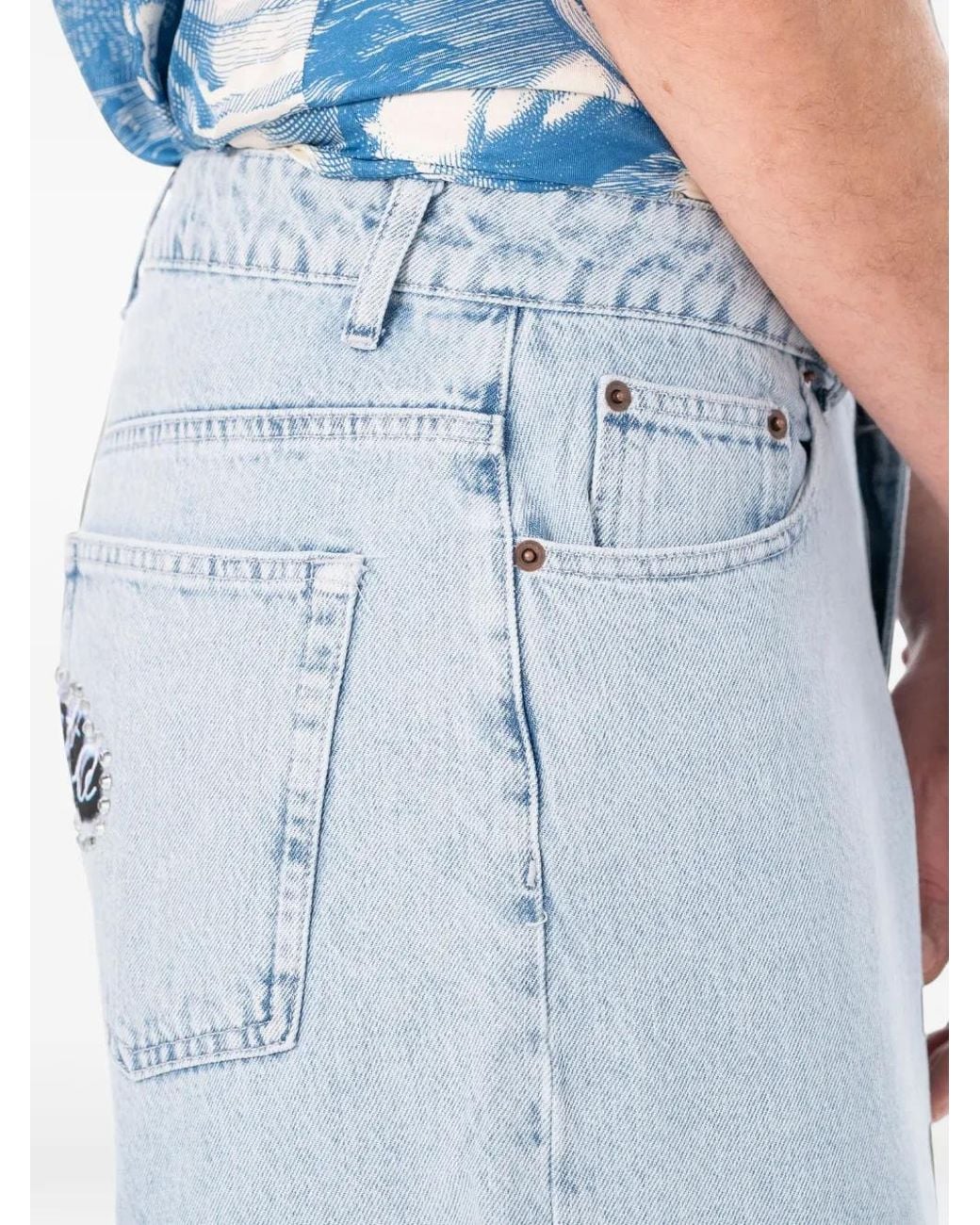 Garcia Blue Short En Jean Papacito À Ornements En Cristal for men