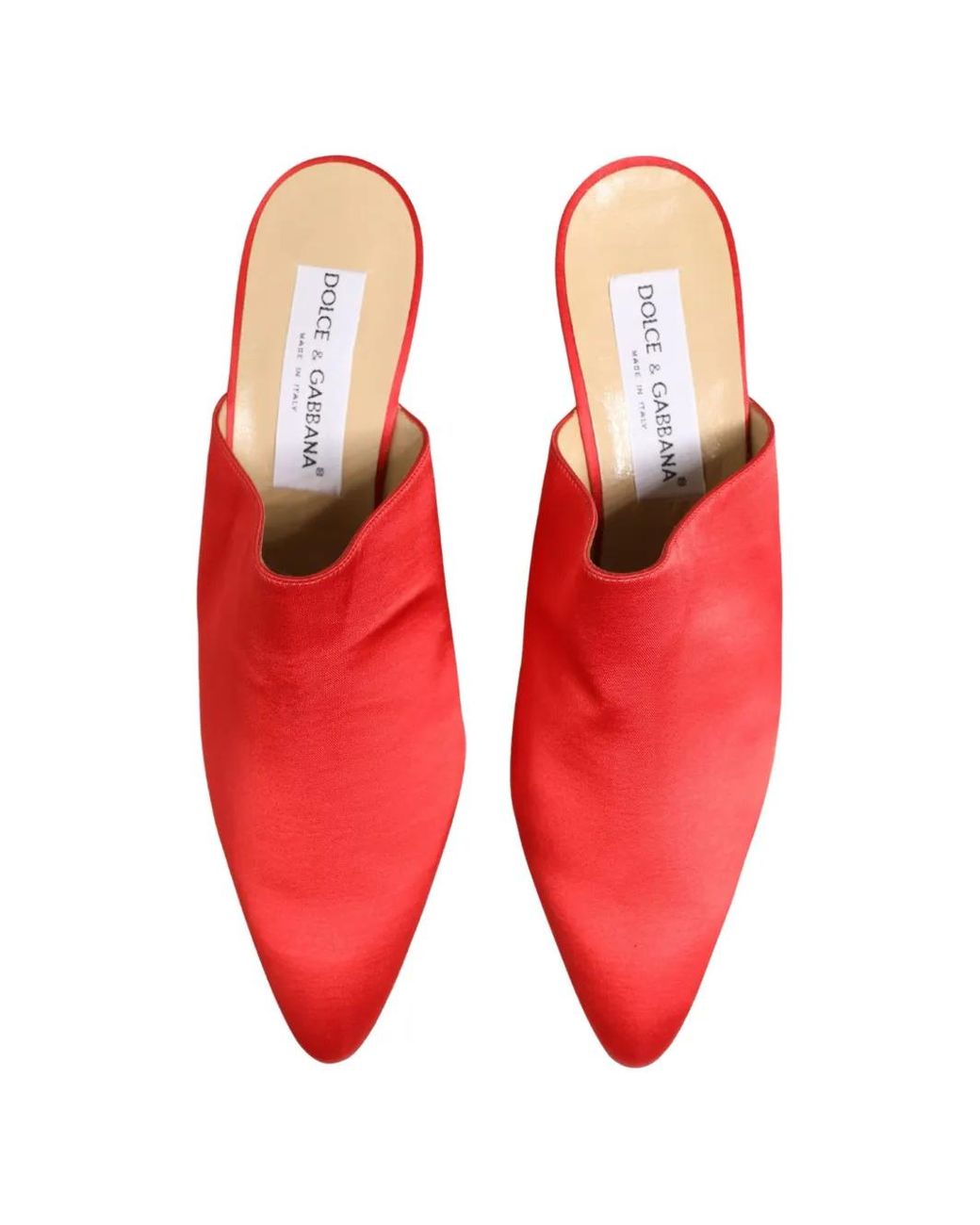 Dolce & Gabbana Red Point-Toe Heeled Mules