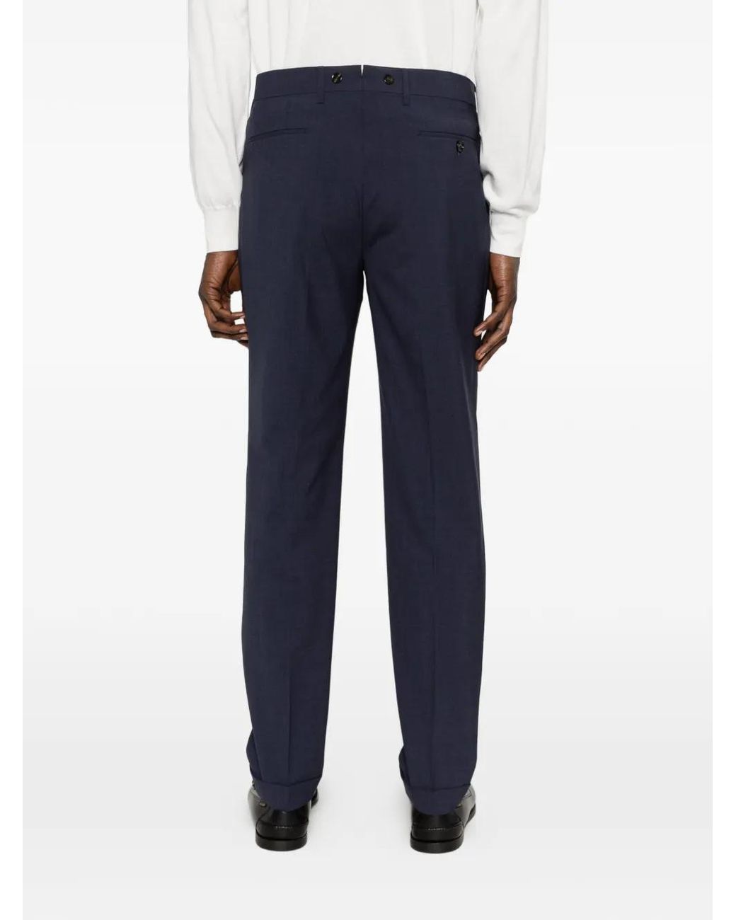 Berwich Blue Pleated Trousers for men
