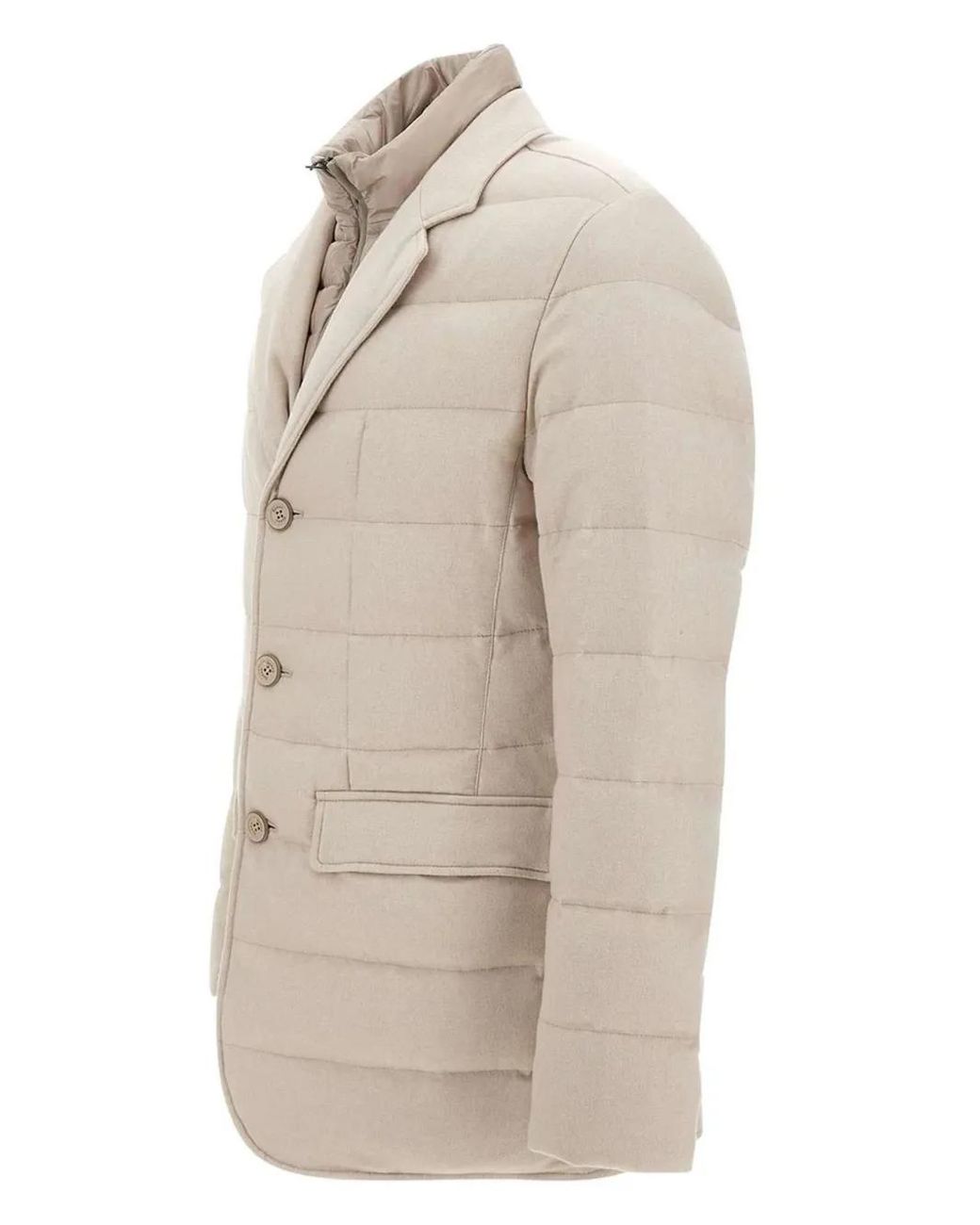 Herno Natural Quilted Buttoned Jacket for men
