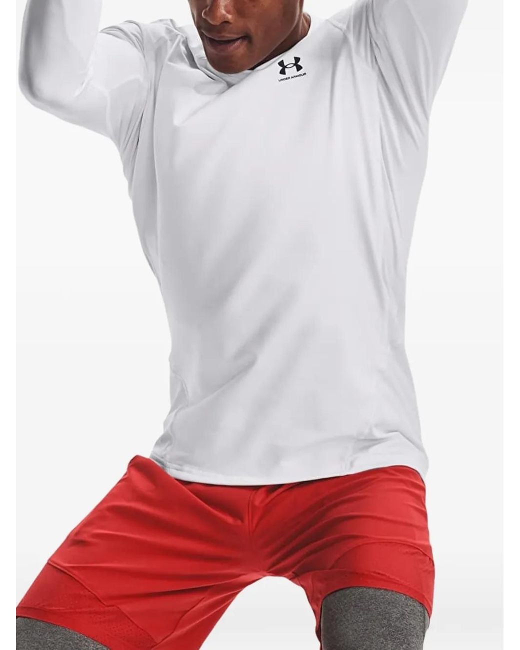 Under Armour White Logo-Print Long-Sleeve T-Shirt for men
