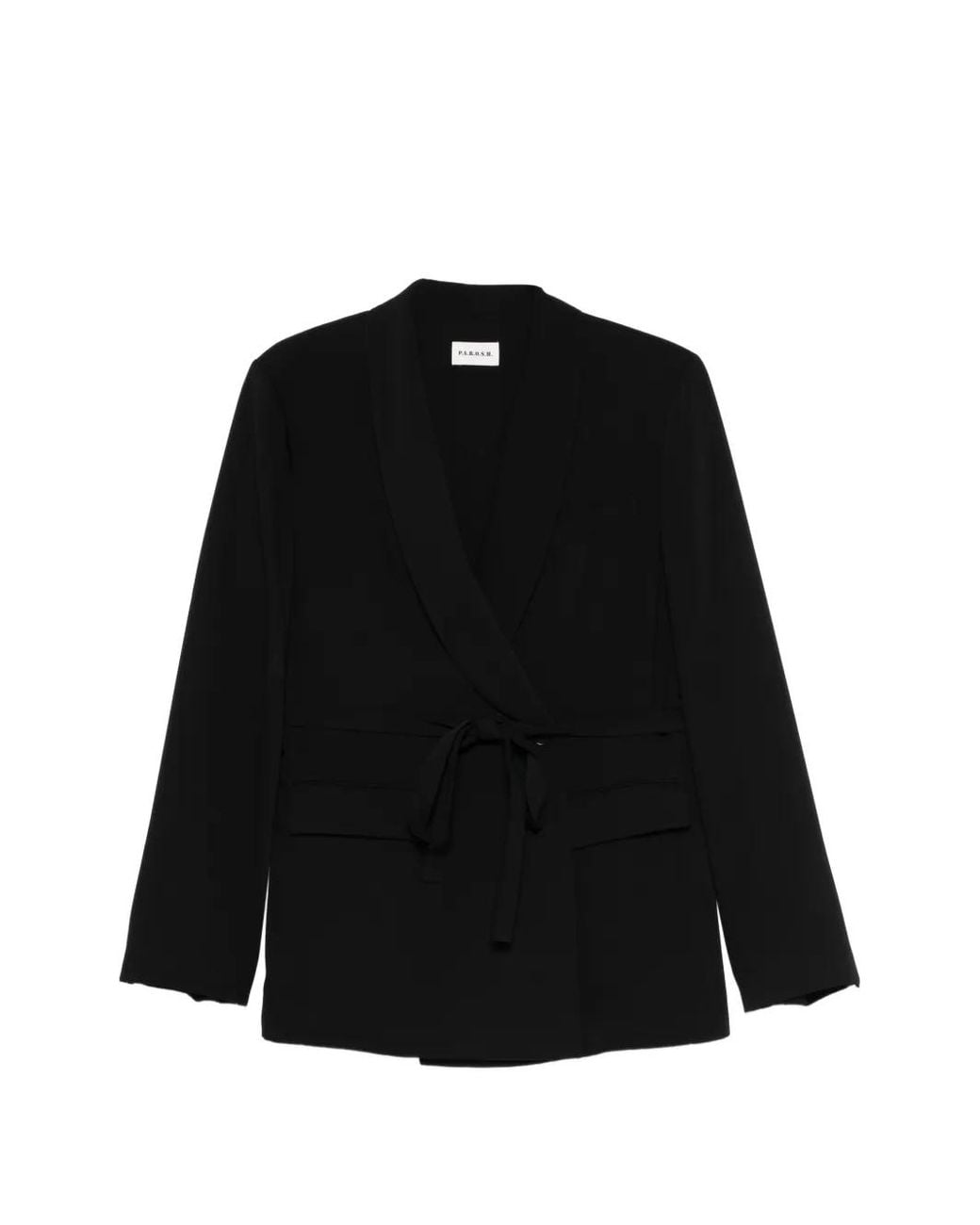 P.A.R.O.S.H. Black Tie-Detail Blazer